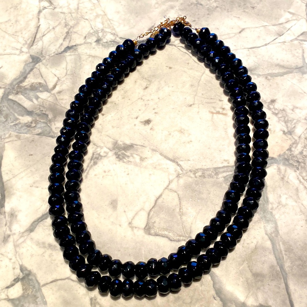 Double Strand Black Beaded Necklace by Erin McDermott